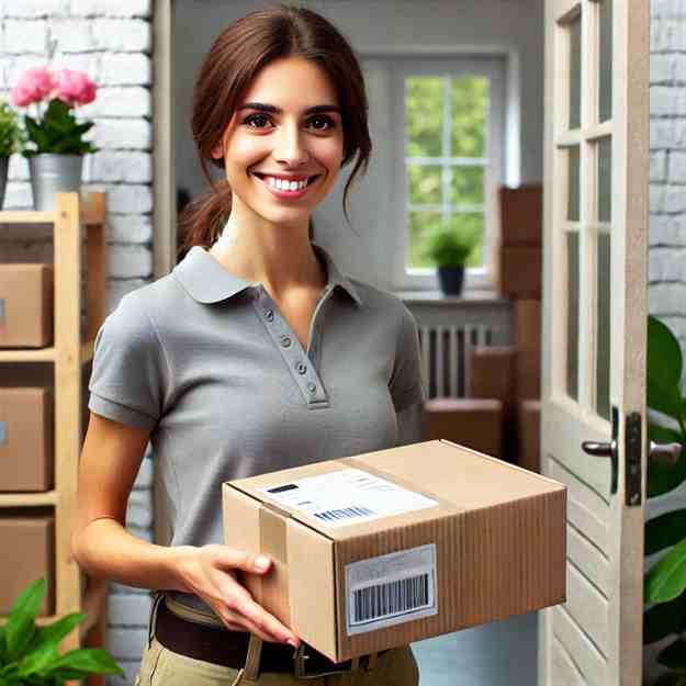Confident female driver delivering high-value parcels with reliable work support
