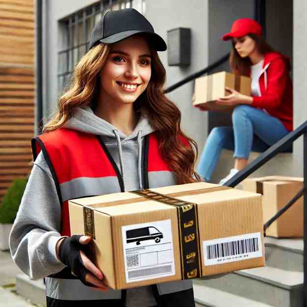 Secure courier delivering packages confidently with comprehensive job cover