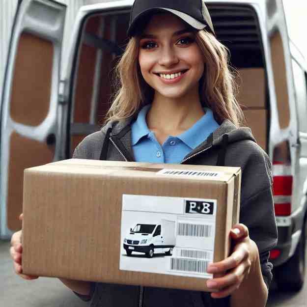 Confident courier ensuring safe and happy deliveries backed by strong cover