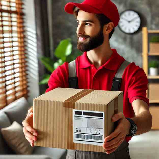 Male driver completing his route backed by dependable workplace support