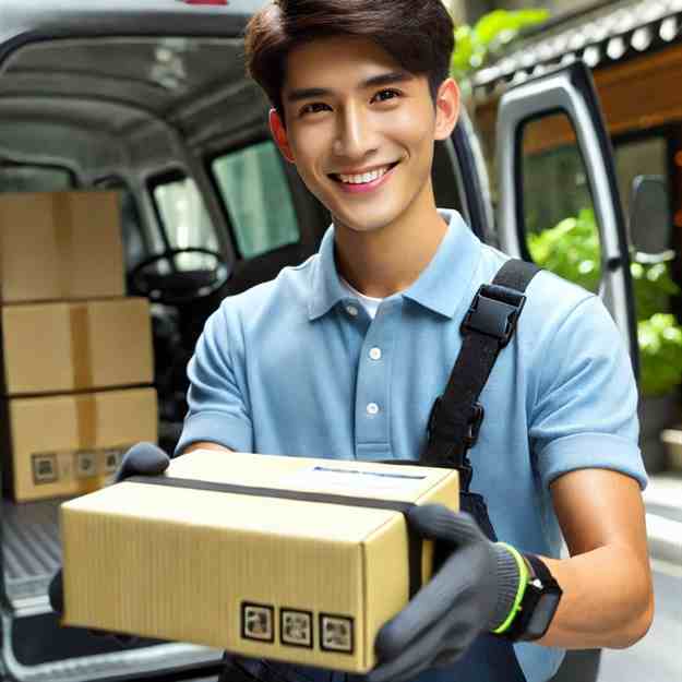 A professional driver delivering parcels with complete peace of mind