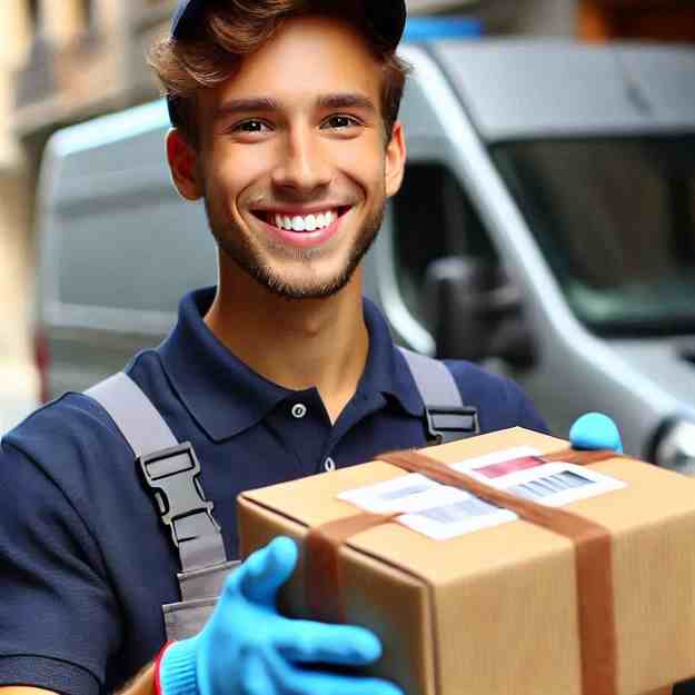 A confident courier ensuring secure deliveries for his customers